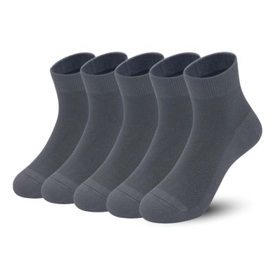SERISIMPLE Kids Viscose Bamboo Above Ankle Socks Thin Mesh Summer Crew Comfortable Girls Boys Socks 5 Paris (US, Alpha, Medium, Regular, Dark grey)