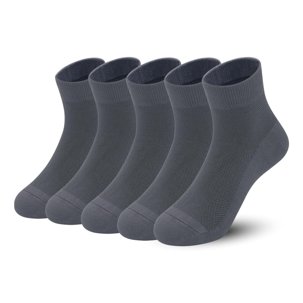 SERISIMPLE Kids Viscose Bamboo Above Ankle Socks Thin Mesh Summer Crew Comfortable Girls Boys Socks 5 Paris (US, Alpha, Medium, Regular, Dark grey)