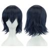 IMISSU Unisex Short Cosplay Hair Party Wig with Bangs Halloween Costume Wigs (Dark Blue) view 1