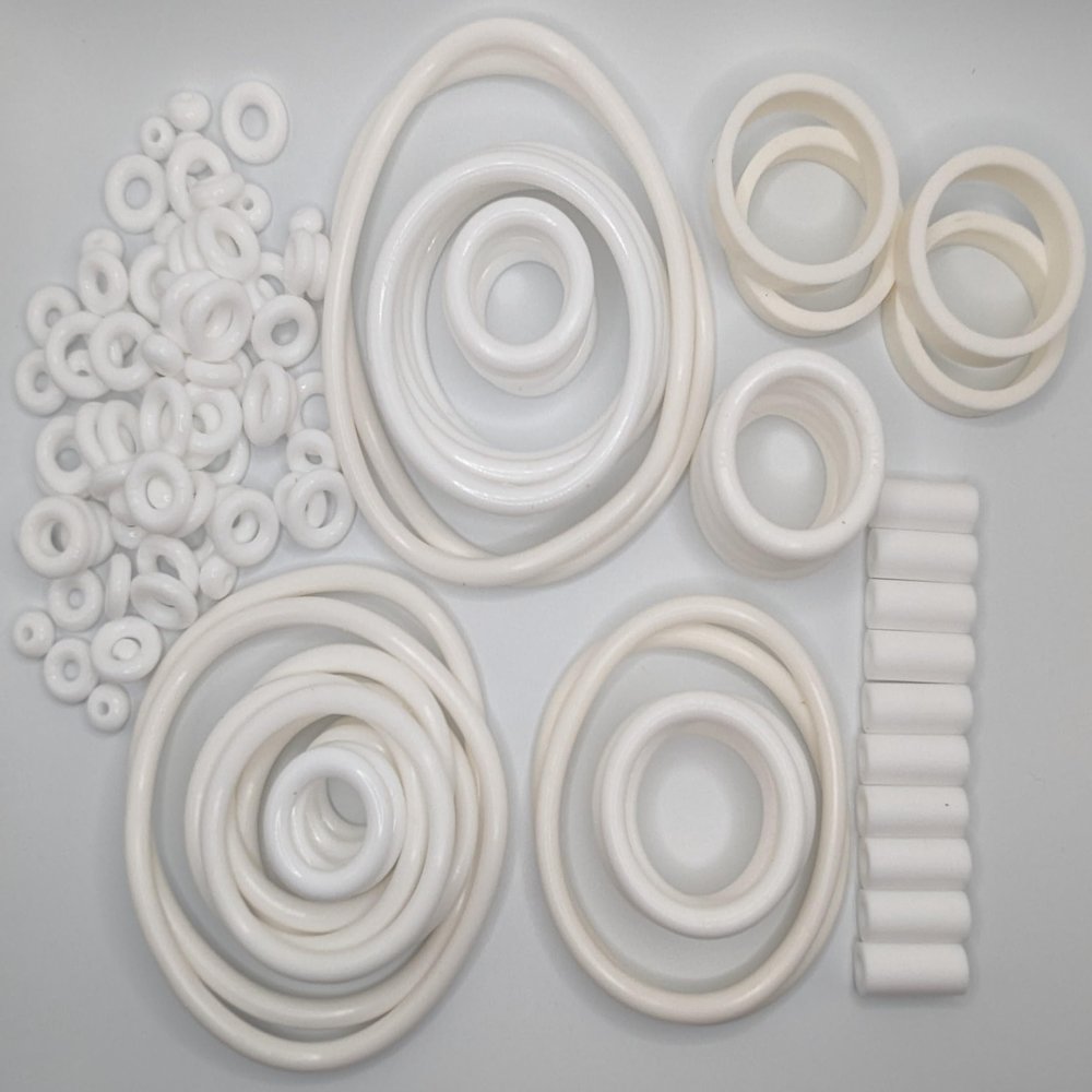 PerfectPlay 125-Piece White Silicone Rubber Ring Set (White Flipper/White Stern Posts)
