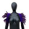 Ihreesy Women's Feather Stole Shawl, Natural Gothic Shrug Cape for Halloween Costume Cosplay, Purple view 1