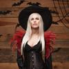 Ihreesy Women's Feather Stole Shawl, Natural Gothic Shrug Cape for Halloween Costume Cosplay, Purple view 2