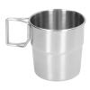 320ml Stainless Steel Camping Cup - Portable Metal Coffee Mug with Foldable Handle, Durable Outdoor Camping Cup for Backpacking & Hiking, Small Metal Cup view 1