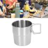 320ml Stainless Steel Camping Cup - Portable Metal Coffee Mug with Foldable Handle, Durable Outdoor Camping Cup for Backpacking & Hiking, Small Metal Cup view 4