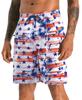 APTRO 2 in 1 Men's Swim Trunks 9" with Zipper Pockets Bathing Suit Built-in Board Shorts Swimwear Long Shorts Flag 3X view 2