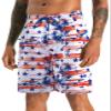APTRO 2 in 1 Men's Swim Trunks 9" with Zipper Pockets Bathing Suit Built-in Board Shorts Swimwear Long Shorts Flag M view 2