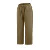 Generic Womens Cargo Pants Petite Length Women's Summer Linen Wide Leg Flowy Palazzo Pants Casual High Waisted Loose Trousers with Pockets Daily Lightning Prime Today Only Khaki X-Large, Brown view 3