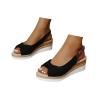NineFit Basics Womens Wedge Sandals Mid Heel Espadrilles Wedges Platform Sandals for Women Dressy Summer Comfortable Orthopedic Sandals Strappy Sandals for Women Walking Sandals Casual, 9, Black-a view 1