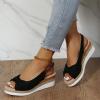 NineFit Basics Womens Wedge Sandals Mid Heel Espadrilles Wedges Platform Sandals for Women Dressy Summer Comfortable Orthopedic Sandals Strappy Sandals for Women Walking Sandals Casual, 9, Black-a view 4
