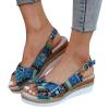 NineFit Basics Womens Wedge Sandals Mid Heel Espadrilles Wedges Platform Sandals for Women Dressy Summer Comfortable Orthopedic Sandals Strappy Sandals for Women Walking Sandals Casual, 8.5, Blue-e view 1