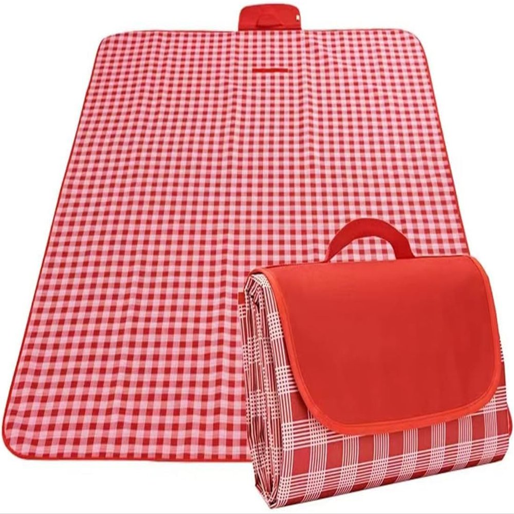 LONOSEE Extra Large Picnic Blanket Beach Blankets, 80''x60'' Picnic Mat Waterproof Sand Proof Foldable Portable for Outdoor Camping Hiking Travel Grass Park Music Festival Lawn Mats (Red, 80" x 80")