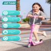 Gotrax K03 Kick Scooter for Kids, 5" LED Lighted Wheels and Adjustable Handlebars, Lightweight Design and Anti-Slip Deck, Max Load 110 Lbs, Kids Scooter for Boys & Girls Ages 3+, Pink view 2