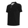 quopvn Black Glitter Print Mens Polo Shirts Suitable for Casual & Formal Occasions, Medium view 2