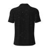 quopvn Black Glitter Print Mens Polo Shirts Suitable for Casual & Formal Occasions, Medium view 3