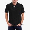quopvn Black Glitter Print Mens Polo Shirts Suitable for Casual & Formal Occasions, Medium view 4
