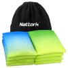 Nattork Cornhole Bags Set of 8 - Premium Corn Hole Bean Bags for Tossing - All Weather Resistant 8 Duck Cloth Double Stiched Corn Hole Bags and Tote Bags - Regulation Size (Light Green & Light Blue) view 1