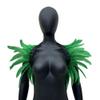ihreesy Women's Feather Stole Shawl,Natural Feather Shawl Gothic Feather Shrug Cape Shawls Feather Cape for Halloween Costume Cosplay,Pure Dark Green view 1