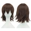 IMISSU 12 Inches Unisex Short Cosplay Hair Party BOB Wig with Bangs Halloween Costume Wigs (Brown) view 1