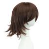 IMISSU 12 Inches Unisex Short Cosplay Hair Party BOB Wig with Bangs Halloween Costume Wigs (Brown) view 4
