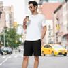 3rd hill Mens Casual Sweat Cargo Cotton Shorts Drawstring Elastic Waist Athletic Workout Gym Jogger Shorts with 5 Pockets Black view 3