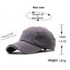 Unisex Distressed Rip Torn Washed Cotton Custom Baseball Cap Adjustable (Print, Grey) view 2