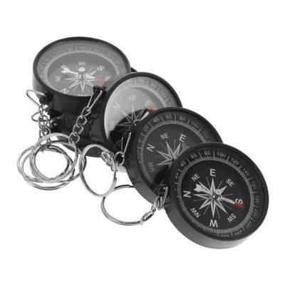 GANAZONO 6 Pack Compass Keychains Small Hiking Compass Grade Keyring Decor Keychain for Party