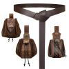EpicCos 4 PCsMedieval O Ring Belt and Drawstring Pouch Set, Retro Faux Leather Belt Bag Dice Bag Portable Coin Purse For LARP (Brown A) view 1