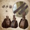 EpicCos 4 PCsMedieval O Ring Belt and Drawstring Pouch Set, Retro Faux Leather Belt Bag Dice Bag Portable Coin Purse For LARP (Brown A) view 2