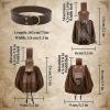 EpicCos 4 PCsMedieval O Ring Belt and Drawstring Pouch Set, Retro Faux Leather Belt Bag Dice Bag Portable Coin Purse For LARP (Brown A) view 4