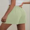 Feiersi Womens Casual Elastic Waist Wide Leg Suit Tailored Shorts Summer Dressy Work Shorts with Pockets(Light Green,Large) view 3