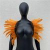 iheresy Women's Feather Stole Shawl, Natural Feather Cape for Halloween Costume Cosplay, Pure Orange view 3