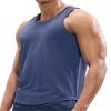 MIER Mens Sleeveless Workout Shirts Quick Dry Swim Athletic Gym Running Muscle Beach Active Fitness Tank Top, Dark Dusty Blue, XXL view 1