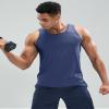 MIER Mens Sleeveless Workout Shirts Quick Dry Swim Athletic Gym Running Muscle Beach Active Fitness Tank Top, Dark Dusty Blue, XXL view 3