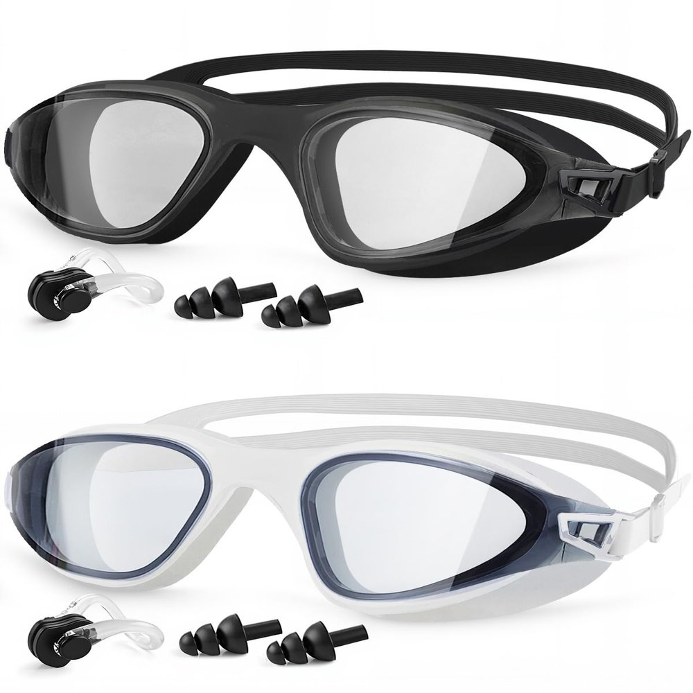 MOXTOYU Swimming Goggles 2 Pack, Professional Anti Fog No Leaking UV Protection Swim Goggles for Women Men Adult Youth