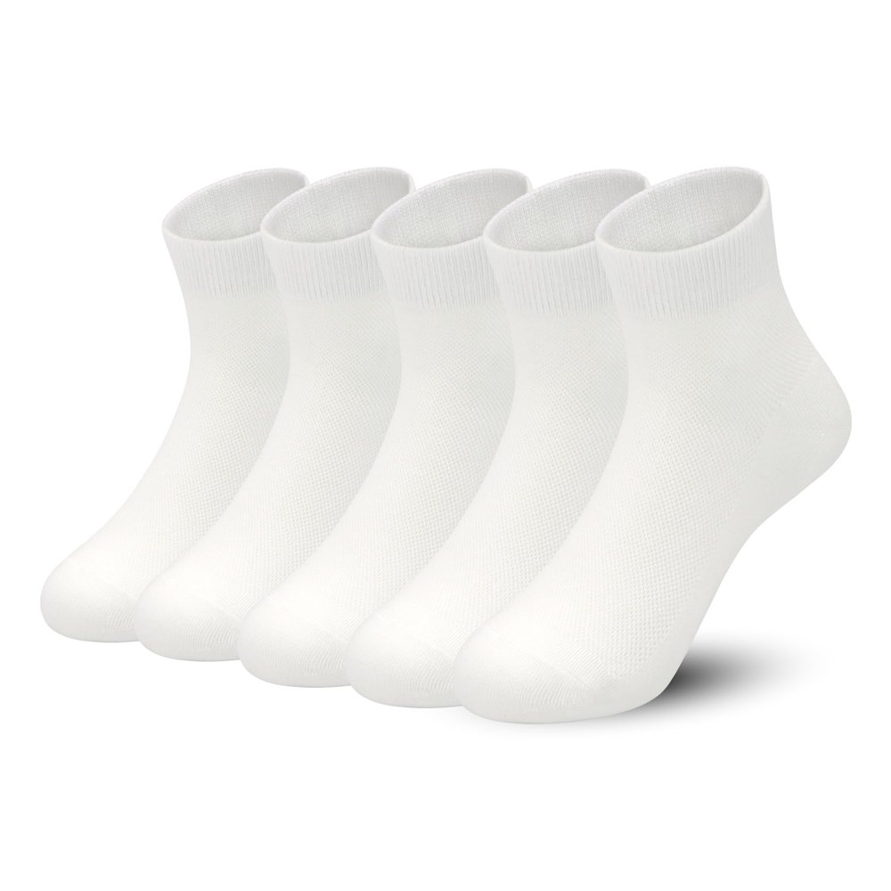 SERISIMPLE Kids Viscose Bamboo Above Ankle Socks Thin Mesh Summer Crew Comfortable Girls Boys Socks 5 Paris (US, Alpha, Medium, Regular, White)