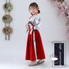 TANZEQI Chinese Traditional Hanfu Dress Suit for Boys and Girls Han Dynasty Ancient Party Dress Traditional Culture Clothing Formal Festival Wear (White and Red, 130) view 3
