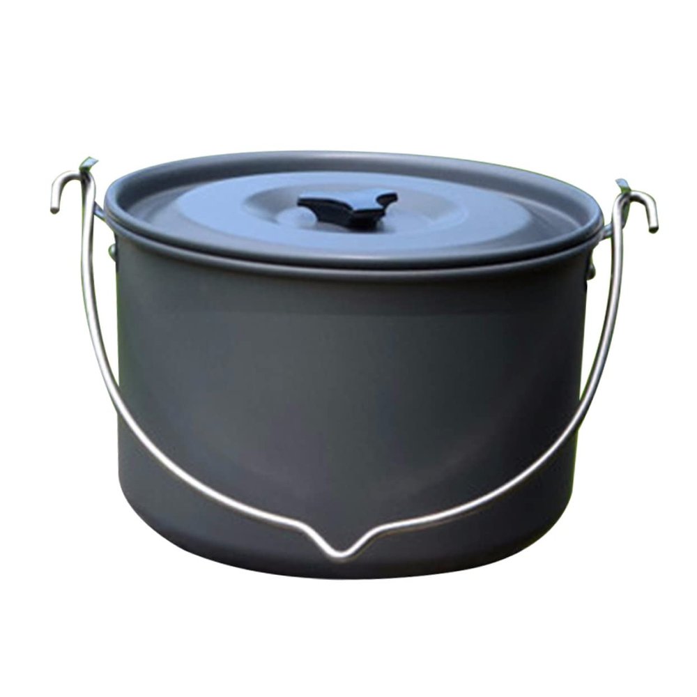 GANAZONO Ergonomic Handle Camping Pot Large Capacity Picnic Supply Durable Non-Slip for