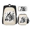 DRTGEDS 3pcs Backpack Sets, Music Note Printed Backpacks Set With Lunch Bag Pencil Pouch view 1
