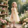 Otter MOMO Toddler/Little Girls Open Toe Summer Gold Sandals Flower Girl Shoes Size 8 view 2