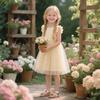 Otter MOMO Toddler/Little Girls Open Toe Summer Gold Sandals Flower Girl Shoes Size 8 view 3