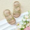 Otter MOMO Toddler/Little Girls Open Toe Summer Gold Sandals Flower Girl Shoes Size 8 view 4