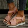 NineFit Basics Womens Wedge Sandals Mid Heel Espadrilles Wedges Platform Sandals for Women Dressy Summer Comfortable Orthopedic Sandals Strappy Sandals for Women Walking Sandals Casual, 8, Pink-g view 4