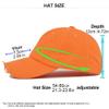Unisex Distressed Rip Torn Washed Cotton Custom Baseball Cap Adjustable (Print, Orange) view 3