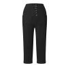 Black Linen Pants Women Straight Leg Petite Wide Leg Linen Pants for Women Casual Loose Fit High Waisted Pants with Drawstrings Khaki X-Large view 4