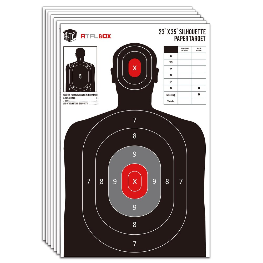Atflbox Silhouette Paper Target for The Range, 23X35 inch Target Paper for Indoor and Outdoor Use, Suitable for Handguns, Pistols, Rifles, Airguns, Pellet Gun, BB Guns