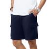 3rd hill Mens Casual Sweat Cargo Cotton Shorts Drawstring Elastic Waist Athletic Workout Gym Jogger Shorts with 5 Pockets Navy Blue view 2