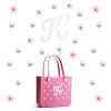 SANUIU Flower Letter Charms Accessories for Rubber Bag, Insert Decorative Flower Charms for Rubber Bag Beach Totes view 1