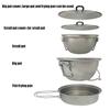 Outdoor Camping Outdoors Cooking Equipment Camp Accessories Titanium Frying Pan Lightweight Pan Portable Camping Cooker for Hiking Fishing Adventures Picnics (Size : Pan+Cover) () view 3