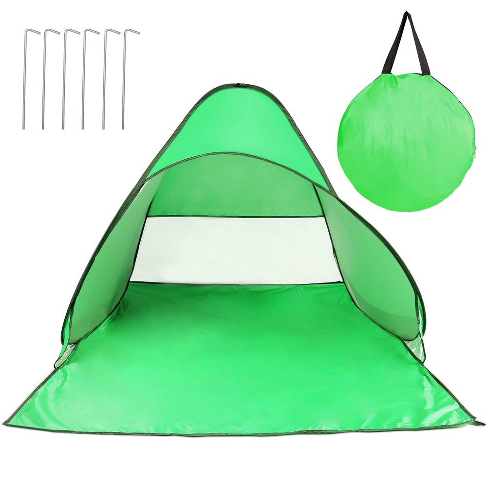 KOCASO Pop Up Beach Tent for 3 Person, Green, Waterproof, Portable, Easy Setup, Beach, Picnic, Car Camping