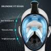 Snorkel Diving Mask, Panoramic HD Scuba Snorkel Mask, Anti-Fog Swim Mask, Tempered Glasses Snorkel Goggles, Scuba Dive Snorkel Mask with Silicone Skirt Strap for Dry Snorkeling, Swimming view 2